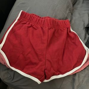 brandy melville red with white trim shorts